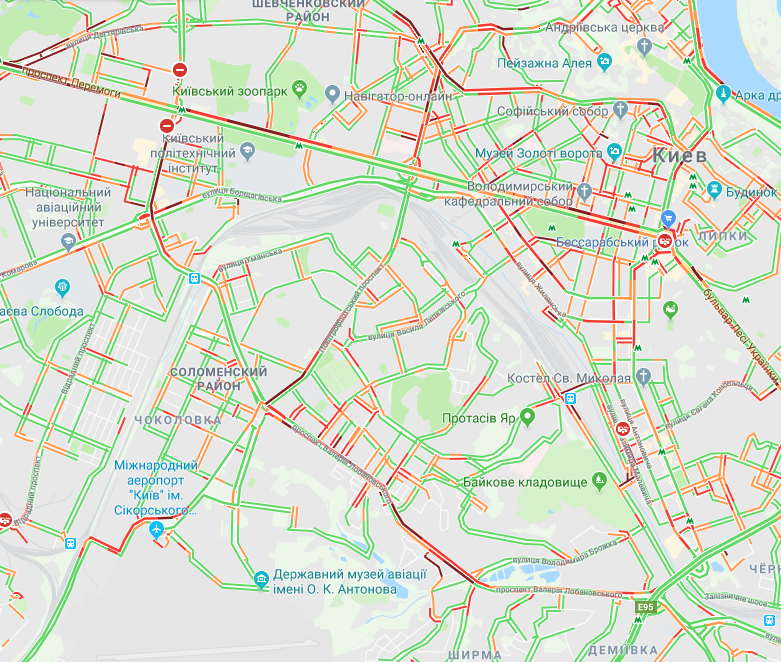 Київ скували затори: карта